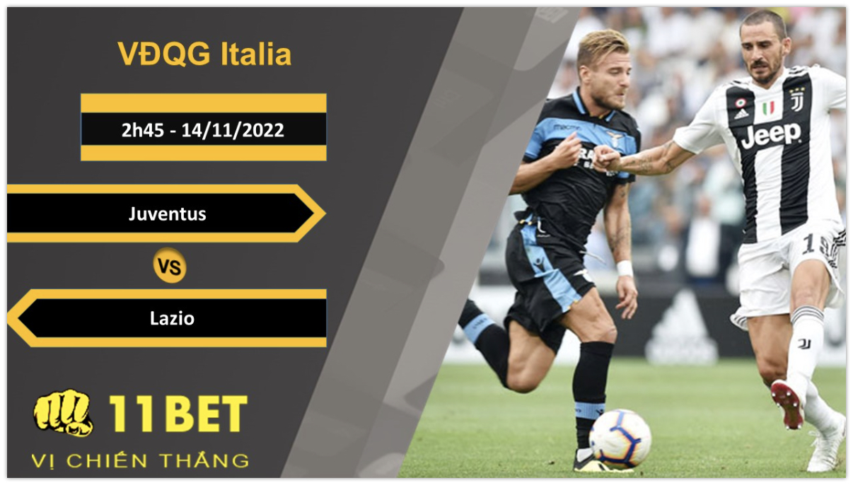 11BET Soi kèo Juventus vs Lazio, 2h45, 14/11/2022