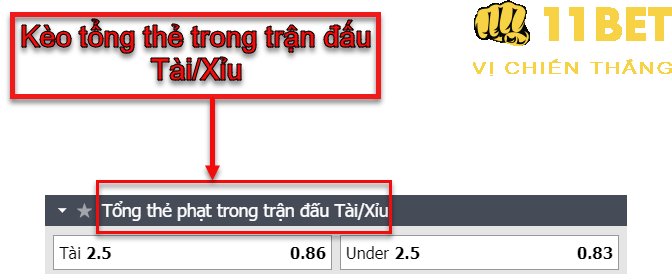 11BET Kèo tổng thẻ trong trận đấu Tài/Xỉu là gì? Kinh nghiệm cược kèo Tài Xỉu thẻ phạt hay nhất