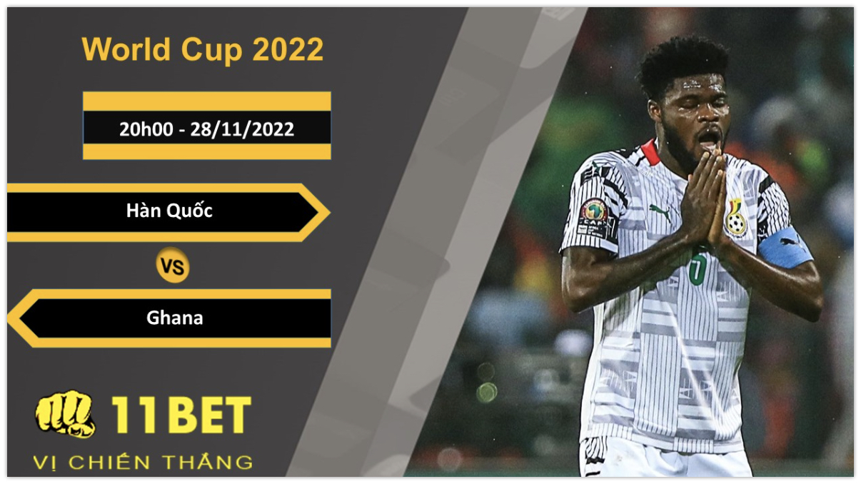 11BET Soi kèo Hàn Quốc vs Ghana, 20h00, 28/11/2022