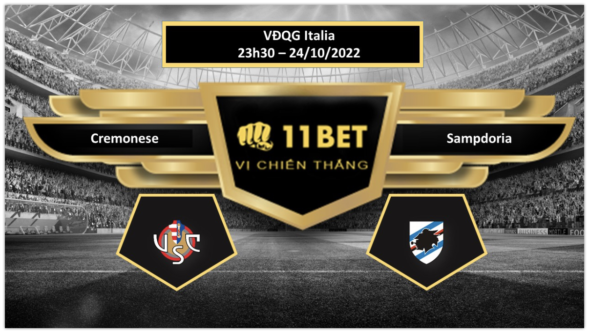 11BET Tip bóng đá  Cremonese vs Sampdoria , hôm nay 24/10/2022