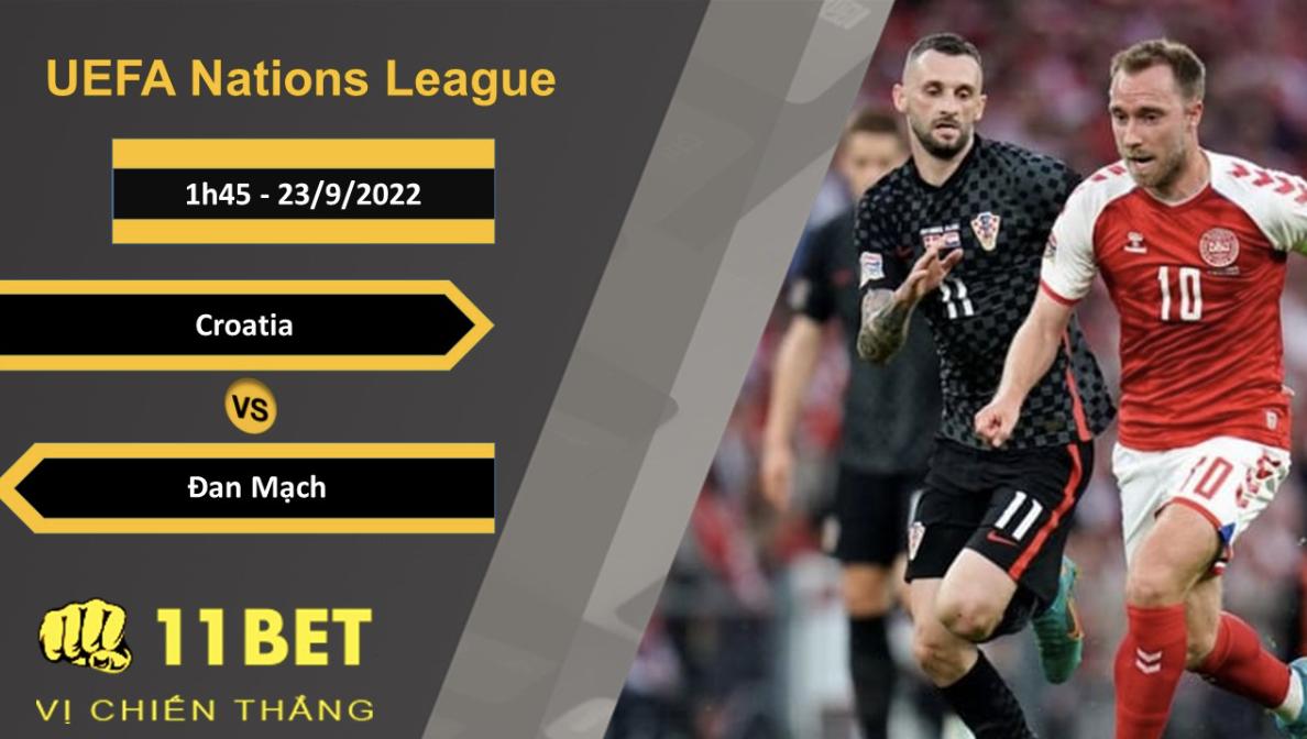 11BET Soi kèo Croatia vs Đan Mạch, 1h45, 23/9/2022