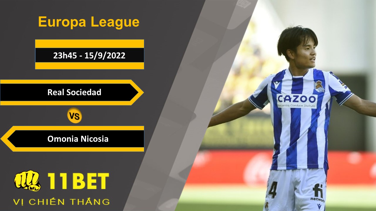 11BET Soi kèo Real Sociedad vs Omonia Nicosia, 23h45, 15/9/2022