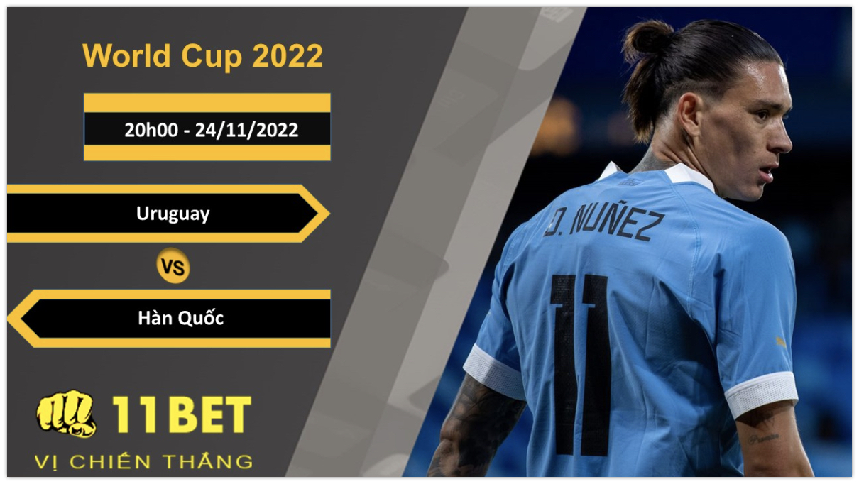 11BET Soi kèo Uruguay vs Hàn Quốc, 20h00, 24/11/2022