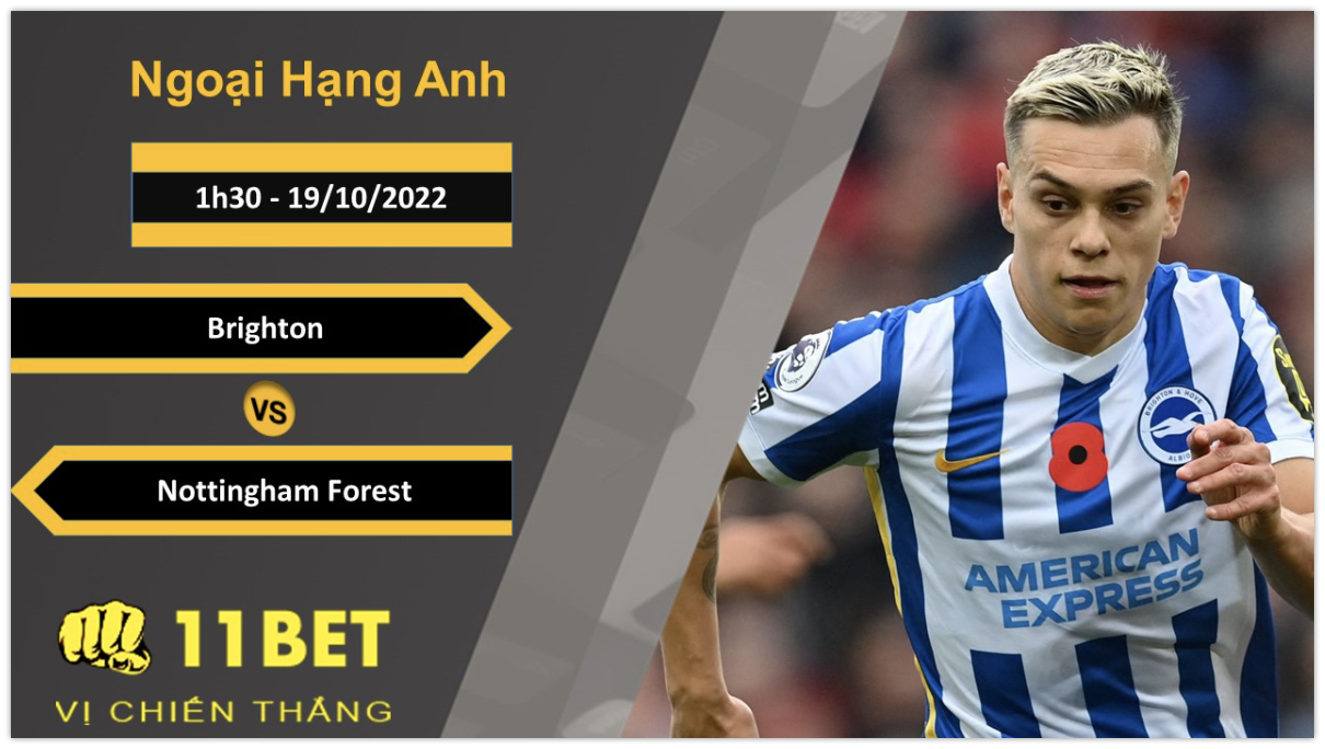 11BET Soi kèo Brighton vs Nottingham Forest, 1h30, 19/10/2022