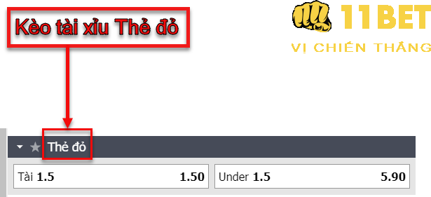 11BET Kèo Tài Xỉu thẻ đỏ (O/U Red Card) là gì? Cách tính tiền thắng đơn giản nhất