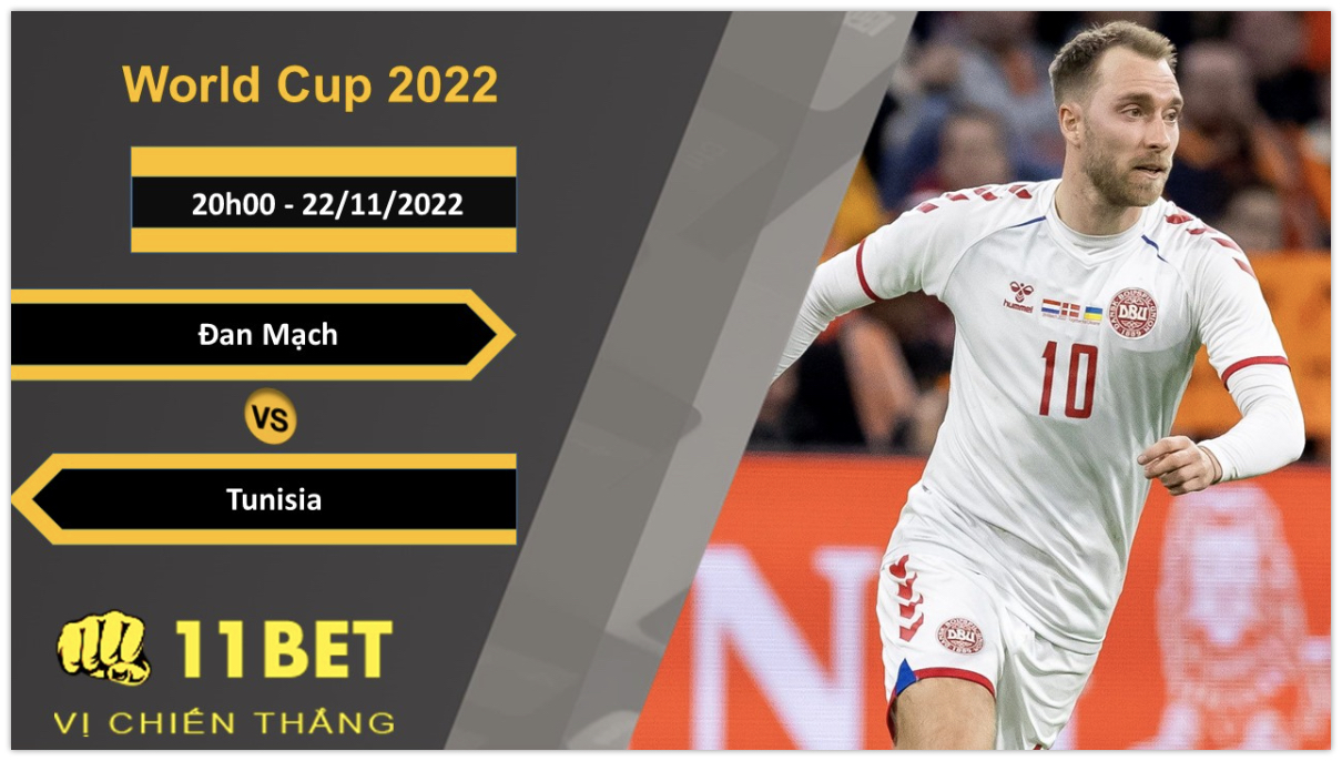 11BET Soi kèo Đan Mạch vs Tunisia, 20h00, 22/11/2022