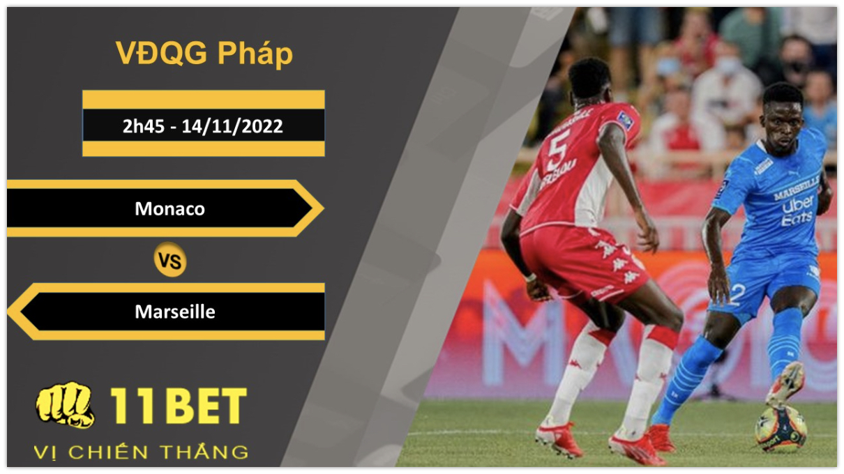 11BET Soi kèo Monaco vs Marseille, 2h45, 14/11/2022