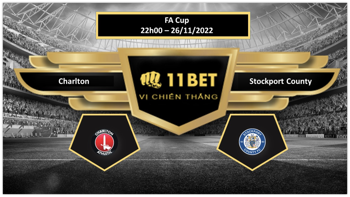 11BET Tip bóng đá     Charlton vs Stockport County , hôm nay 26/11/2022